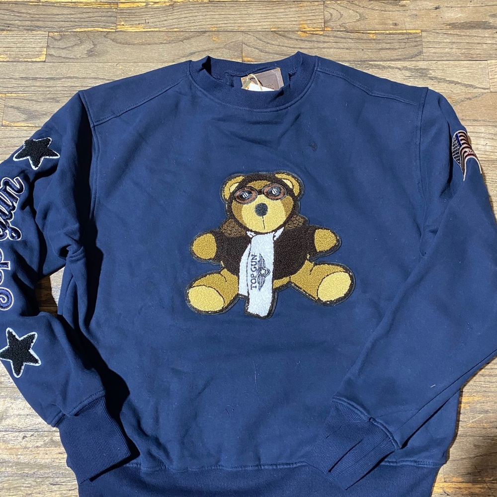 Clearance 💥 Navy Top Gun Bear Crewneck
